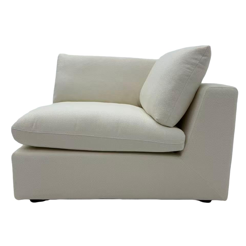 Fajiani Cloud Sofa Slipcover, Middle Module Sofa Cover, Linen Blend Fabric, Cream White, Removable & Washable