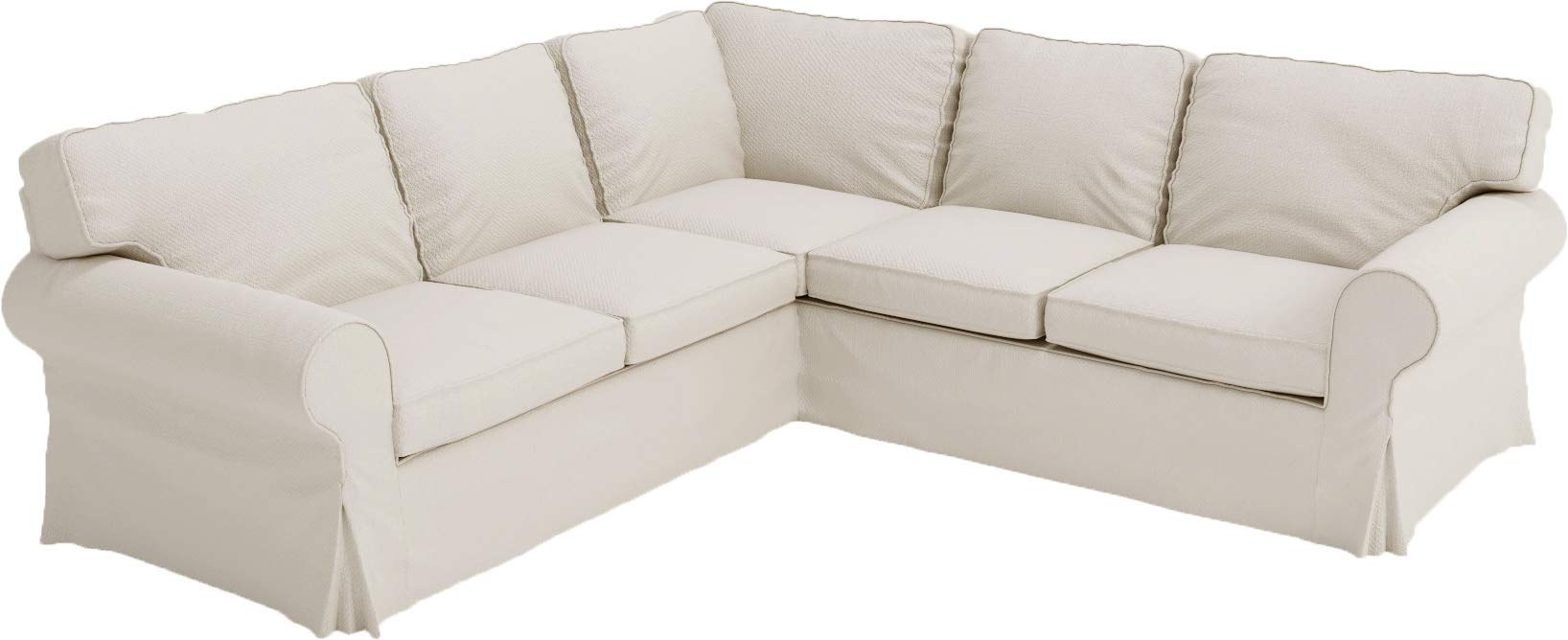 Heavy Duty Polyester Sofa Cover Only Replacement Compatible with IKEA Ektorp 3 Seat Sofa, Loveseat, Armchair, Sectional Corner, Chaise or Footstool Ektorp Slipcover (Beige Flax Polyester 3)
