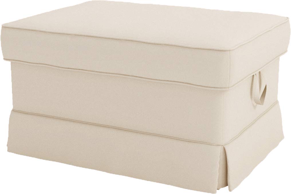 Heavy Duty Polyester Sofa Cover Only Replacement Compatible with IKEA Ektorp 3 Seat Sofa, Loveseat, Armchair, Sectional Corner, Chaise or Footstool Ektorp Slipcover (Beige Flax Polyester 3)