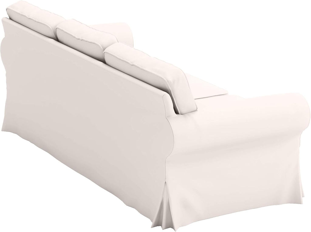Heavy Duty Polyester Sofa Cover Only Replacement Compatible with IKEA Ektorp 3 Seat Sofa, Loveseat, Armchair, Sectional Corner, Chaise or Footstool Ektorp Slipcover (Beige Flax Polyester 3)