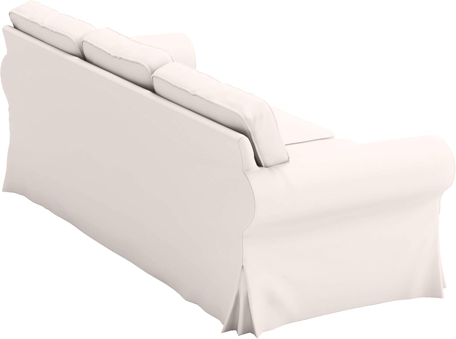 Heavy Duty Polyester Sofa Cover Only Replacement Compatible with IKEA Ektorp 3 Seat Sofa, Loveseat, Armchair, Sectional Corner, Chaise or Footstool Ektorp Slipcover (Beige Flax Polyester 3)
