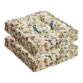 Chair Cushions Set of 2 Floral Bird Pattern Seat Cushions for Dining Chair Square Kitchen Chair Pads with Handle Indoor Floor Pillow (15.7 × 15.7 × 3.1 Inch, Beige)