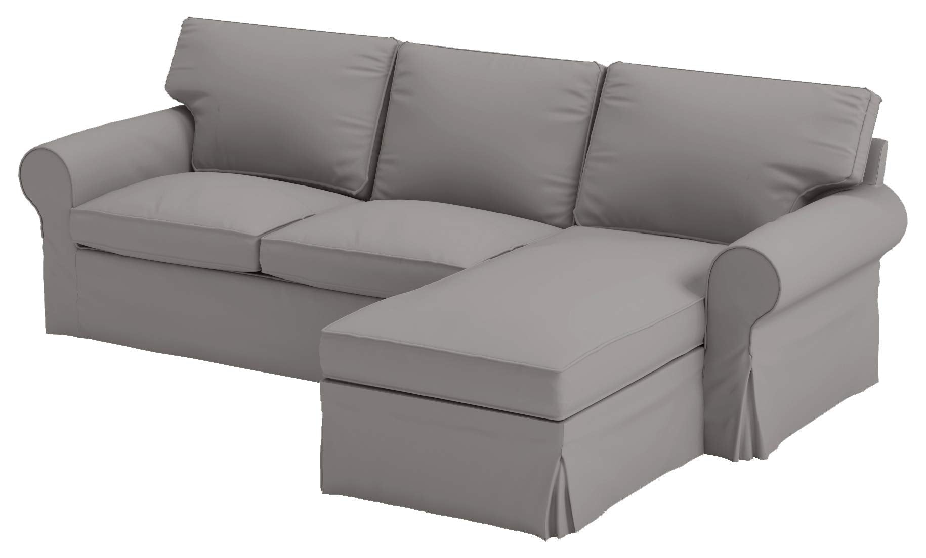 Heavy Duty Polyester Sofa Cover Only Replacement Compatible with IKEA Ektorp 3 Seat Sofa, Loveseat, Armchair, Sectional Corner, Chaise or Footstool Ektorp Slipcover (Beige Flax Polyester 3)