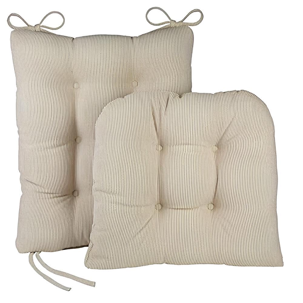 Klear Vu The Gripper Non-Slip Rocking Chair Cushion Set with Thick Padding, Includes Seat Pad & Back Pillow with Ties for Indoor Living Room Rocker, 17x17 Inches, 2 Piece Set, Wedgewood
