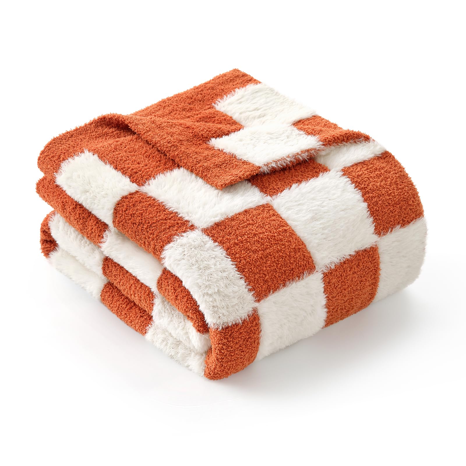 Snuggle Sac Sage Green Checkered Throw Blanket Faux Fur Knitted with Microfiber Yarn, Cozy Soft Warm Spring Blankets for Couch,Sofa,Bedroom,Sage Green Checker,50x60 inches