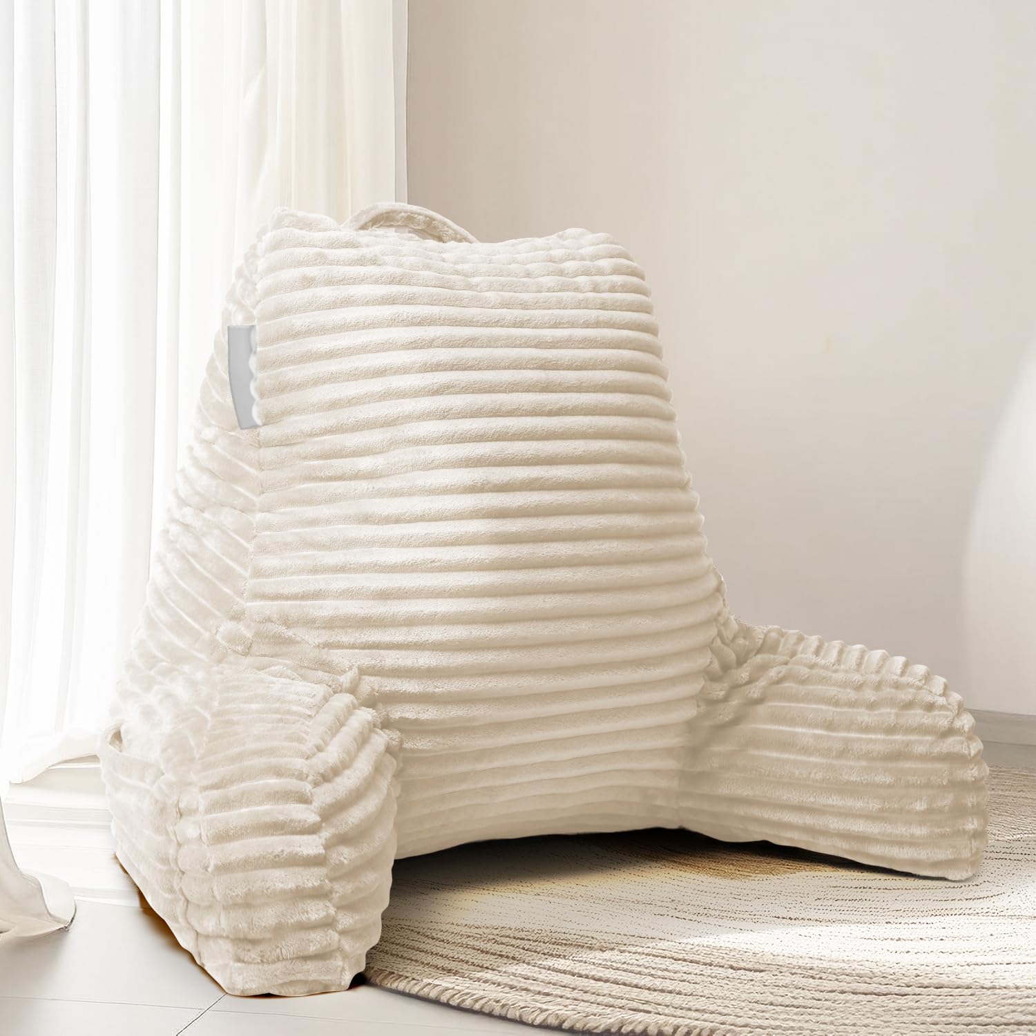 Hearth & Harbor Reading Pillow for Bed Adult – Back Pillow for Sitting in Bed, Standard Bed Pillows for Sitting Up in Bed, Foam Bed Chair Pillow, Sage Green Bed Rest Pillow
