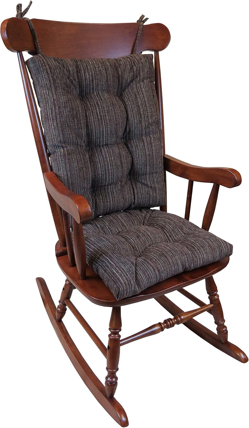 Klear Vu The Gripper Non-Slip Rocking Chair Cushion Set with Thick Padding, Includes Seat Pad & Back Pillow with Ties for Indoor Living Room Rocker, 17x17 Inches, 2 Piece Set, Wedgewood
