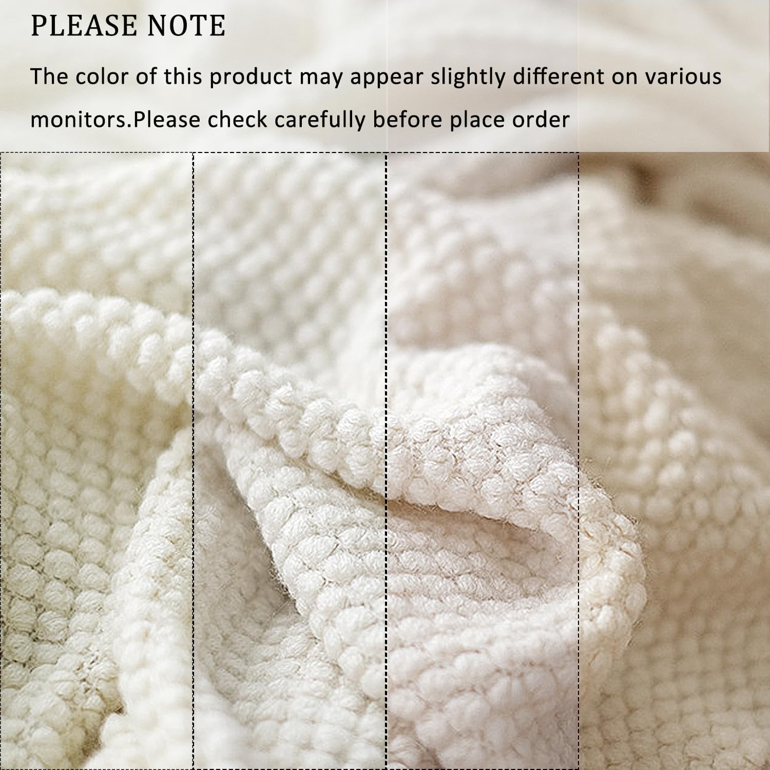 LOMAO Knitted Throw Blanket with Tassels Bubble Textured Lightweight Throws for Couch Cover Home Decor (Cream, 60x80)