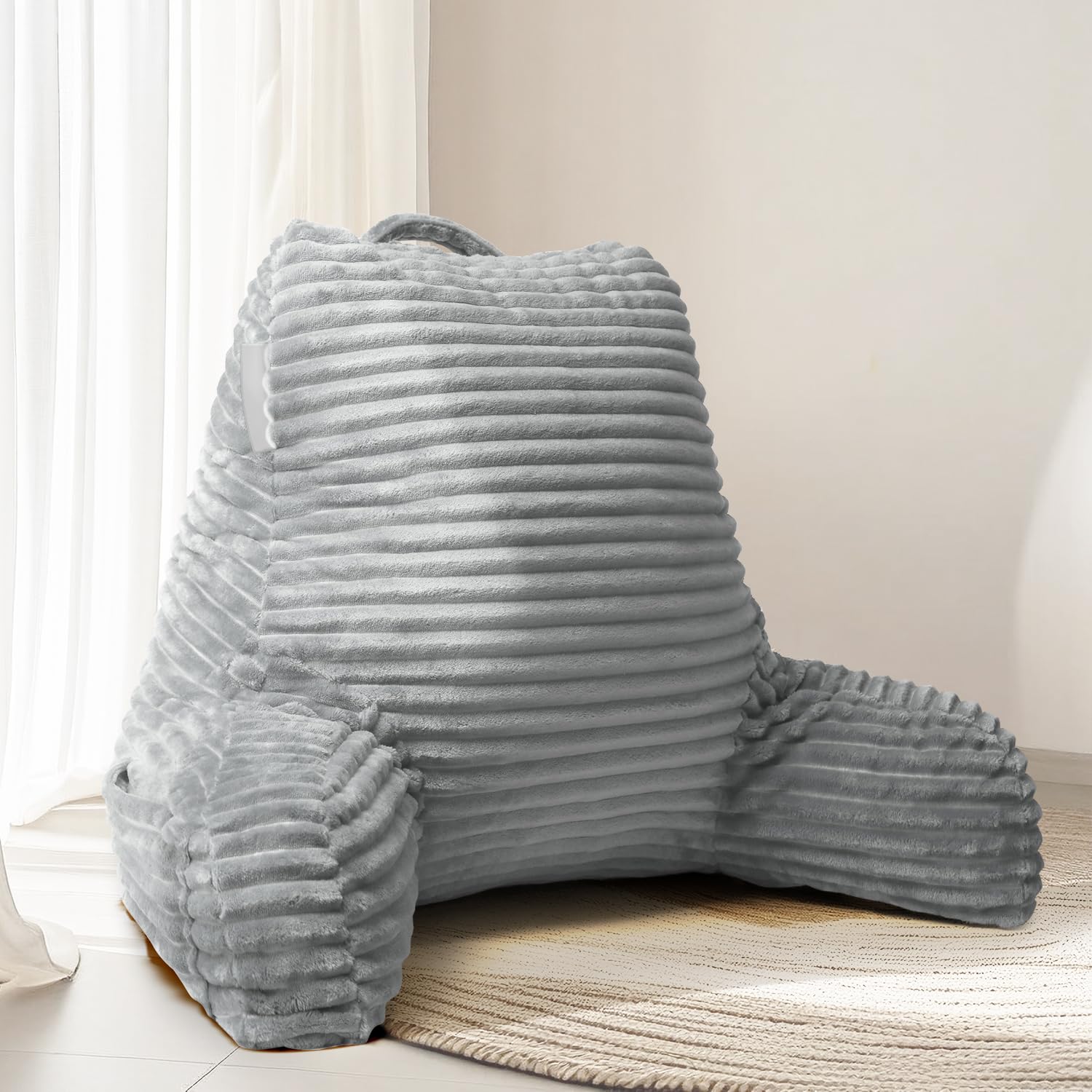 Hearth & Harbor Reading Pillow for Bed Adult – Back Pillow for Sitting in Bed, Standard Bed Pillows for Sitting Up in Bed, Foam Bed Chair Pillow, Sage Green Bed Rest Pillow