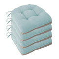 Non Slip Chair Cushions for Dining Chairs Set of 4 Kitchen Chair Cushions 18"x18"x3" Turfted Chair Pads Comfortable and Soft Seat Cushion with Ties, Coffee