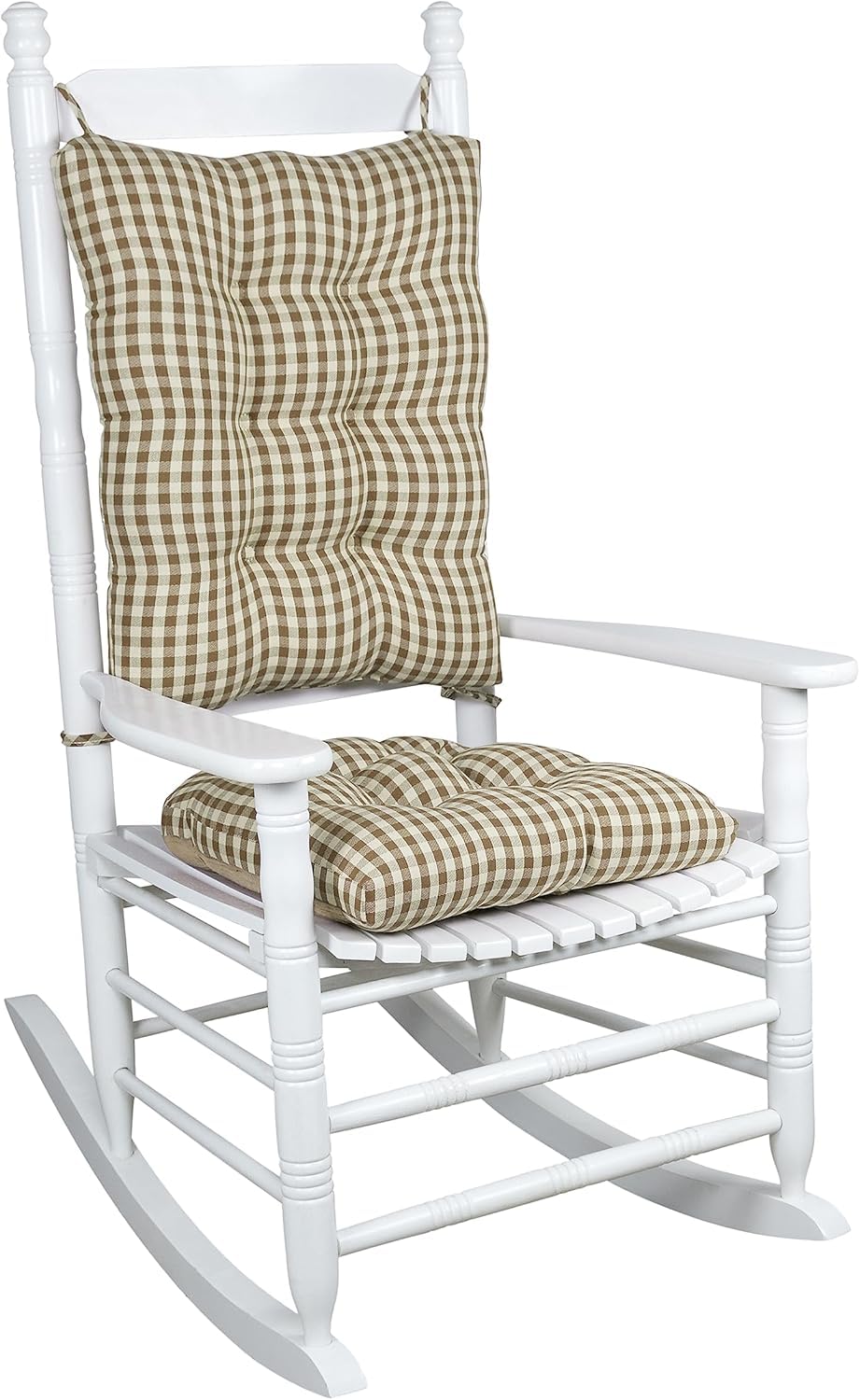 Klear Vu The Gripper Non-Slip Rocking Chair Cushion Set with Thick Padding, Includes Seat Pad & Back Pillow with Ties for Indoor Living Room Rocker, 17x17 Inches, 2 Piece Set, Wedgewood