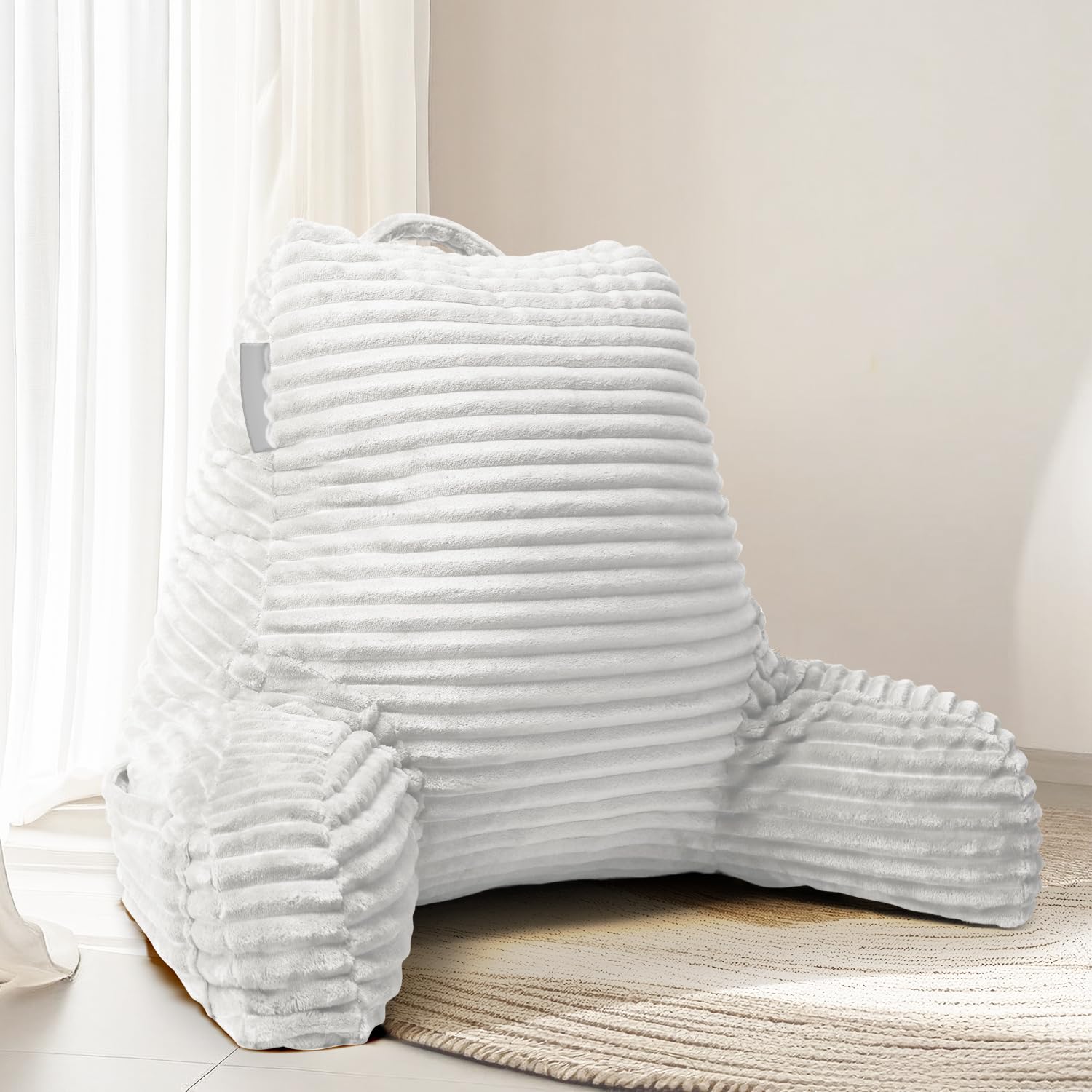 Hearth & Harbor Reading Pillow for Bed Adult – Back Pillow for Sitting in Bed, Standard Bed Pillows for Sitting Up in Bed, Foam Bed Chair Pillow, Sage Green Bed Rest Pillow