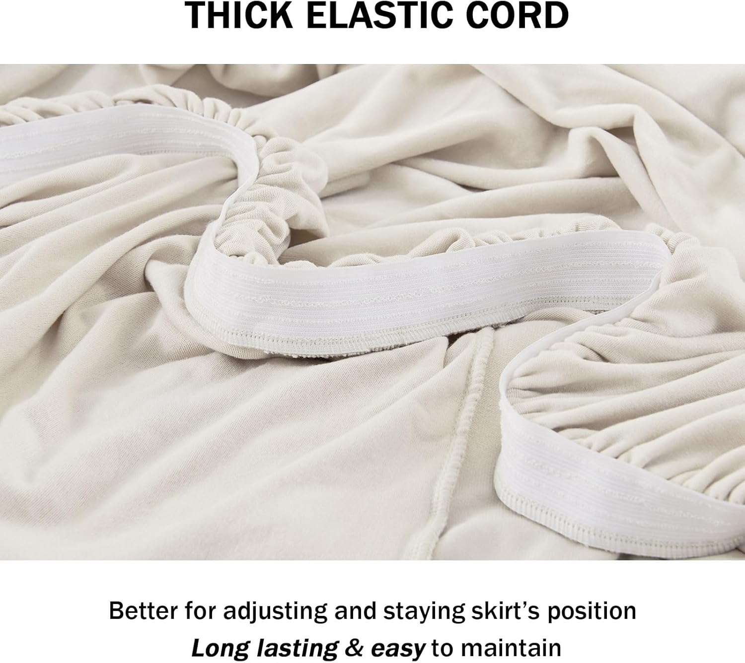 NICEEC Sofa Cover Super Soft 1-Piece White Sofa Slipcover for Sofas Stretch Universal Spandex Couch Covers for Living Room Easy Fit Washable Furniture Sofa Protector with Skirt