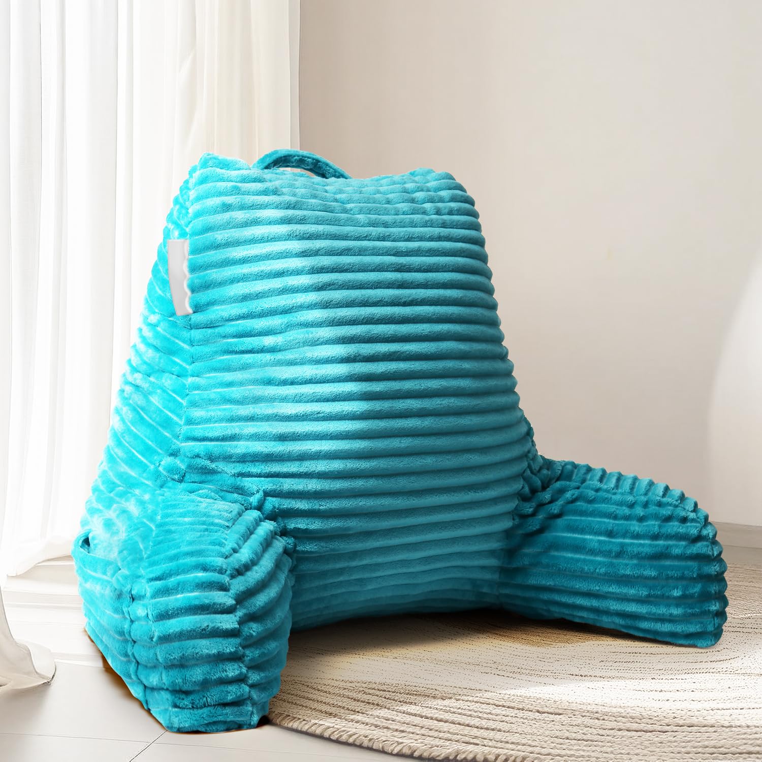 Hearth & Harbor Reading Pillow for Bed Adult – Back Pillow for Sitting in Bed, Standard Bed Pillows for Sitting Up in Bed, Foam Bed Chair Pillow, Sage Green Bed Rest Pillow