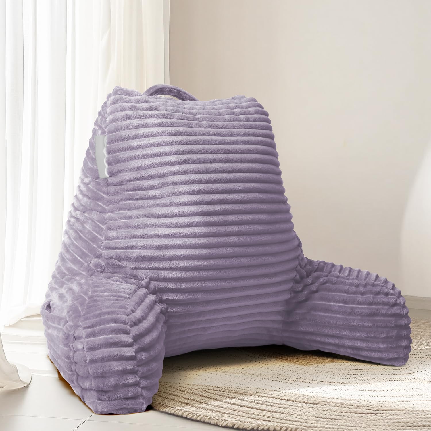 Hearth & Harbor Reading Pillow for Bed Adult – Back Pillow for Sitting in Bed, Standard Bed Pillows for Sitting Up in Bed, Foam Bed Chair Pillow, Sage Green Bed Rest Pillow