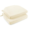 downluxe Indoor Chair Cushions for Dining Chairs, Soft and Comfortable Textured Foam Kitchen Chair Pads with Ties and Non-Slip Backing, 16" x 16" x 2", Brown, 4 Pack