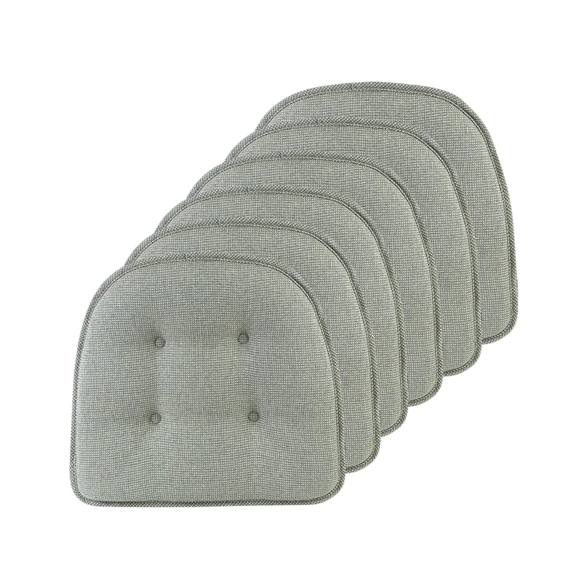 Non-Slip Chair Cushions, Assembled in USA, U-Shaped Skid-Proof Seat Pads for Dining Room, Kitchen, Office, 15"x16"