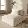 Fajiani Cloud Sofa Slipcover, Middle Module Sofa Cover, Linen Blend Fabric, Cream White, Removable & Washable