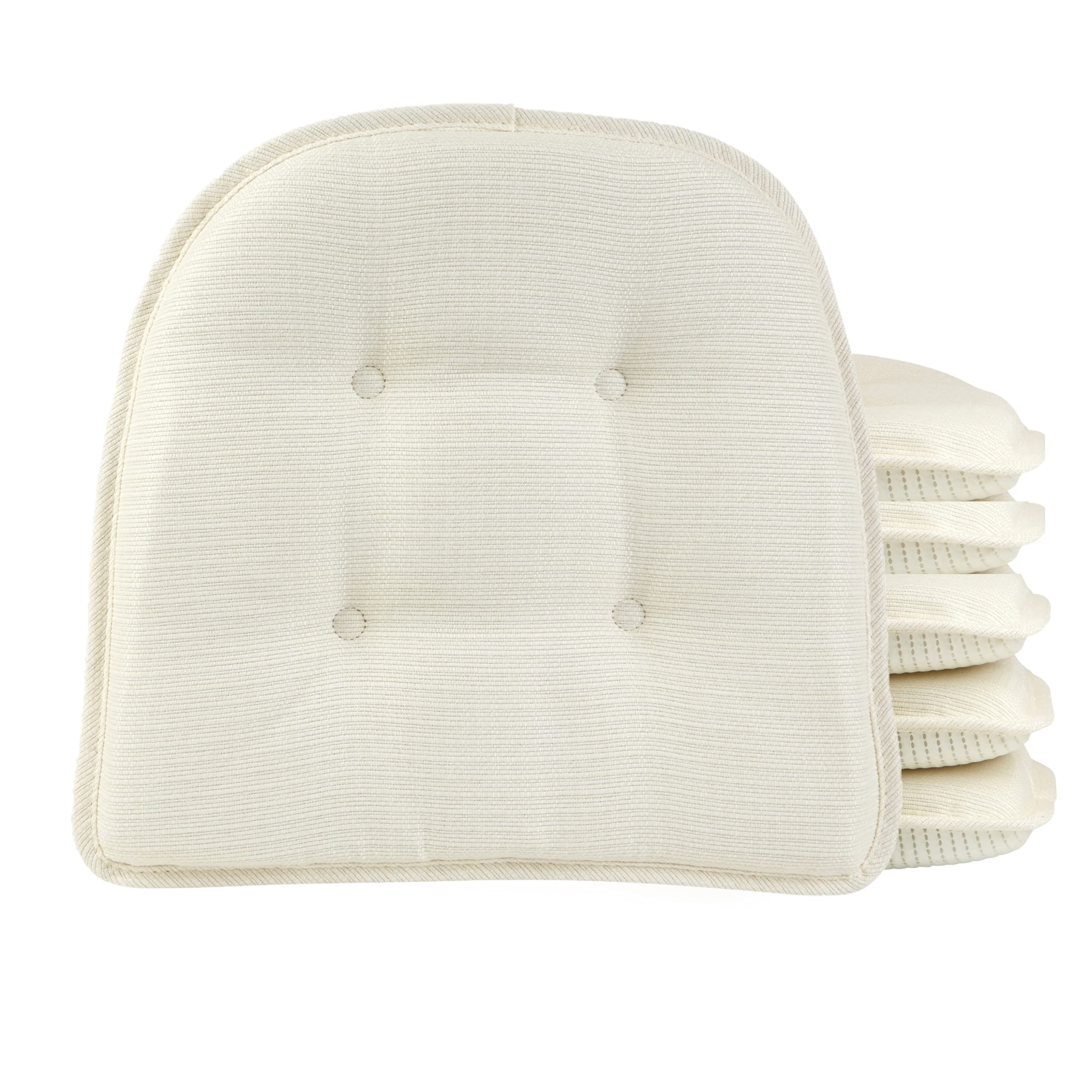 Non-Slip Chair Cushions, Assembled in USA, U-Shaped Skid-Proof Seat Pads for Dining Room, Kitchen, Office, 15"x16"