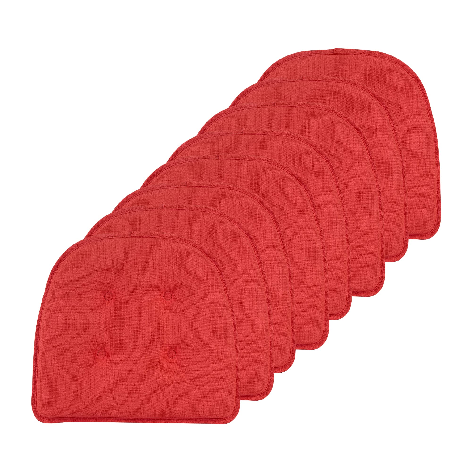 Non-Slip Chair Cushions, Assembled in USA, U-Shaped Skid-Proof Seat Pads for Dining Room, Kitchen, Office, 15"x16"