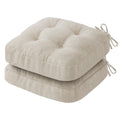 IASEAHK Chair Cushions, Memory Foam Dining Chair Cushions, Tufted Indoor Chair Pads, Set of 4, 16.5' x 16.5' x 3.5', Beige