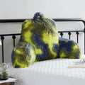Faux Fur Reading Pillow for Bed/Couch/Floor/Dorm, Great Cozy Back Pillow for Bed Sitting Up, Fluffy Fur Bed Pillow for Sitting Up for Adults/Teens/Kids, Upgrade Back Support Pillow, Ivory