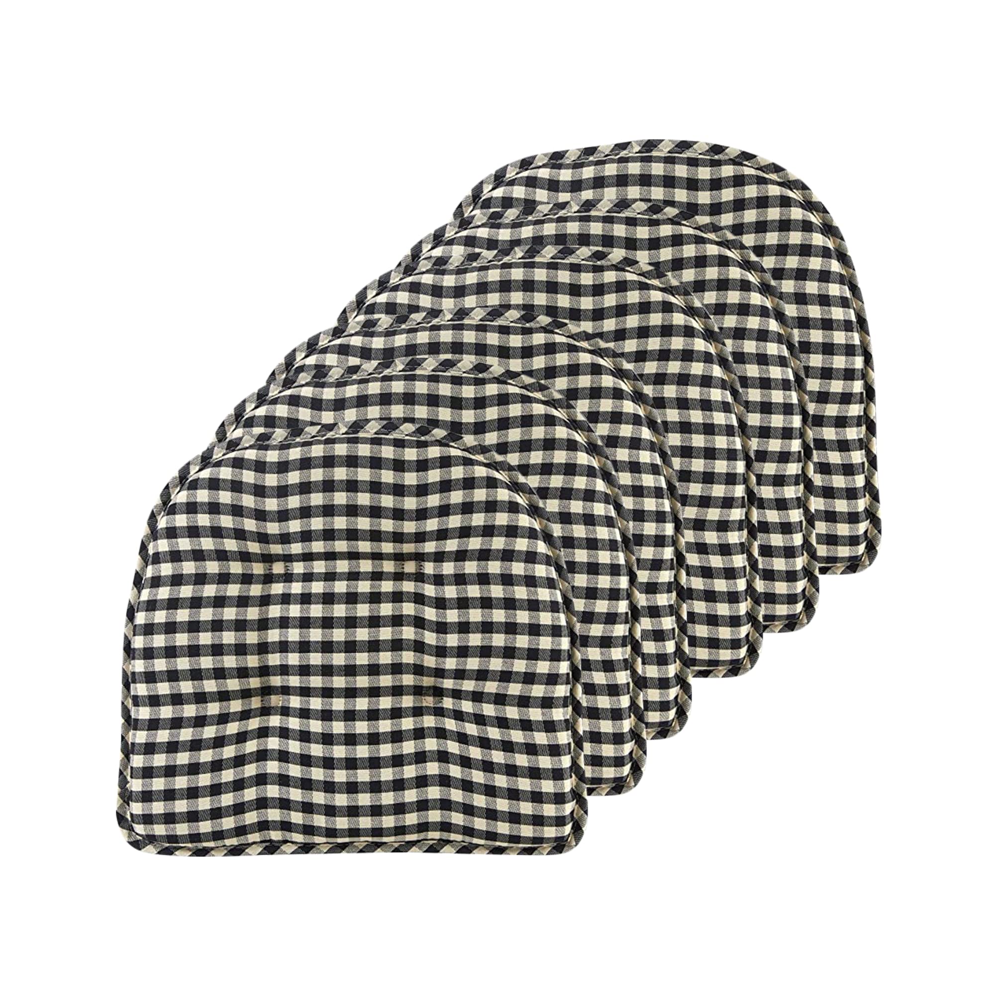 Non-Slip Chair Cushions, Assembled in USA, U-Shaped Skid-Proof Seat Pads for Dining Room, Kitchen, Office, 15"x16"