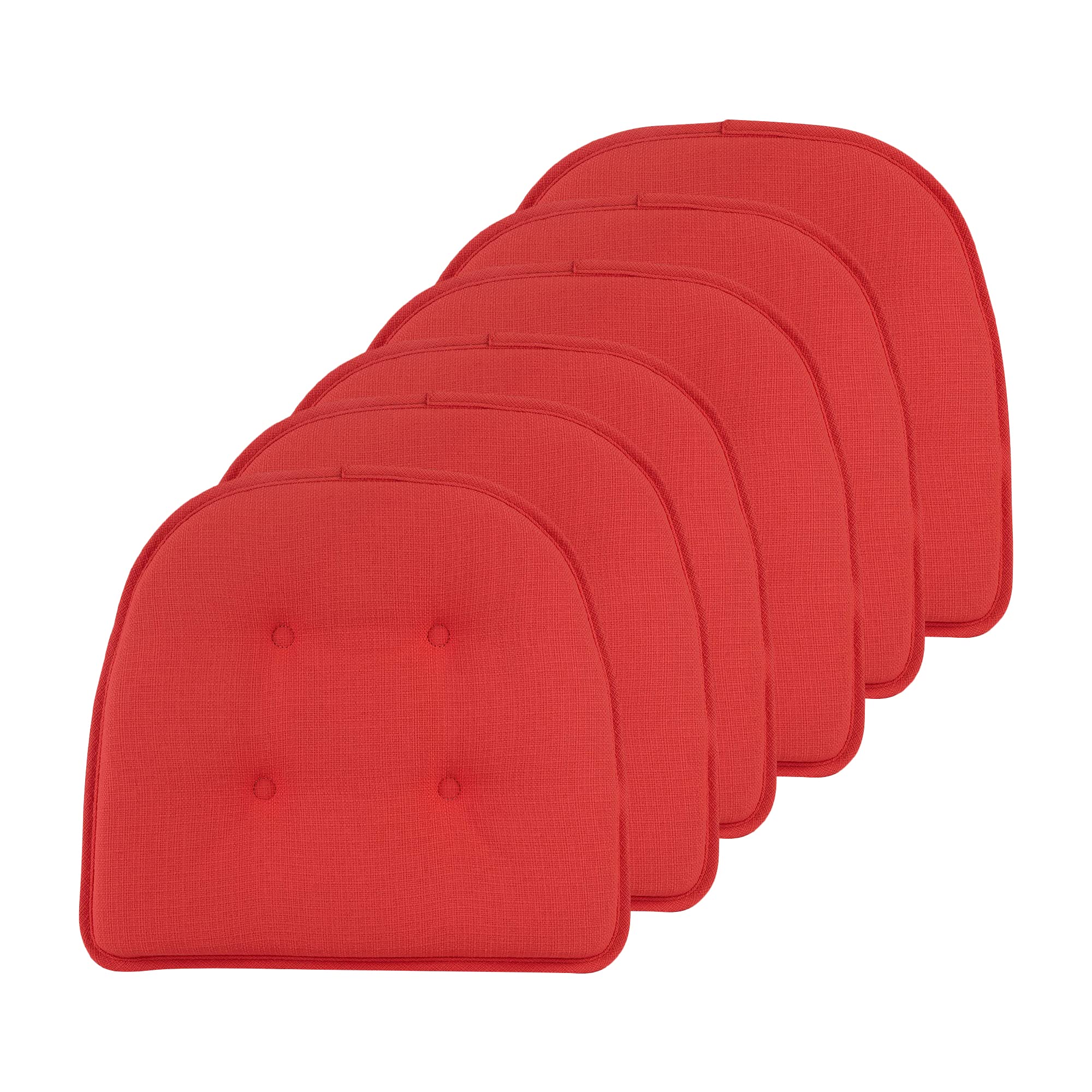 Non-Slip Chair Cushions, Assembled in USA, U-Shaped Skid-Proof Seat Pads for Dining Room, Kitchen, Office, 15"x16"