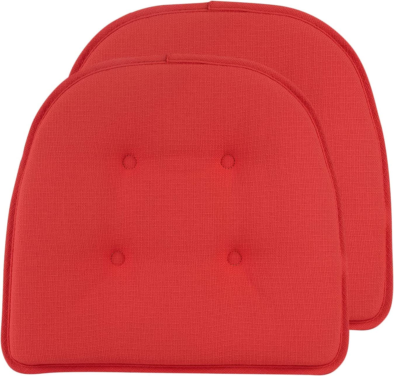 Non-Slip Chair Cushions, Assembled in USA, U-Shaped Skid-Proof Seat Pads for Dining Room, Kitchen, Office, 15"x16"