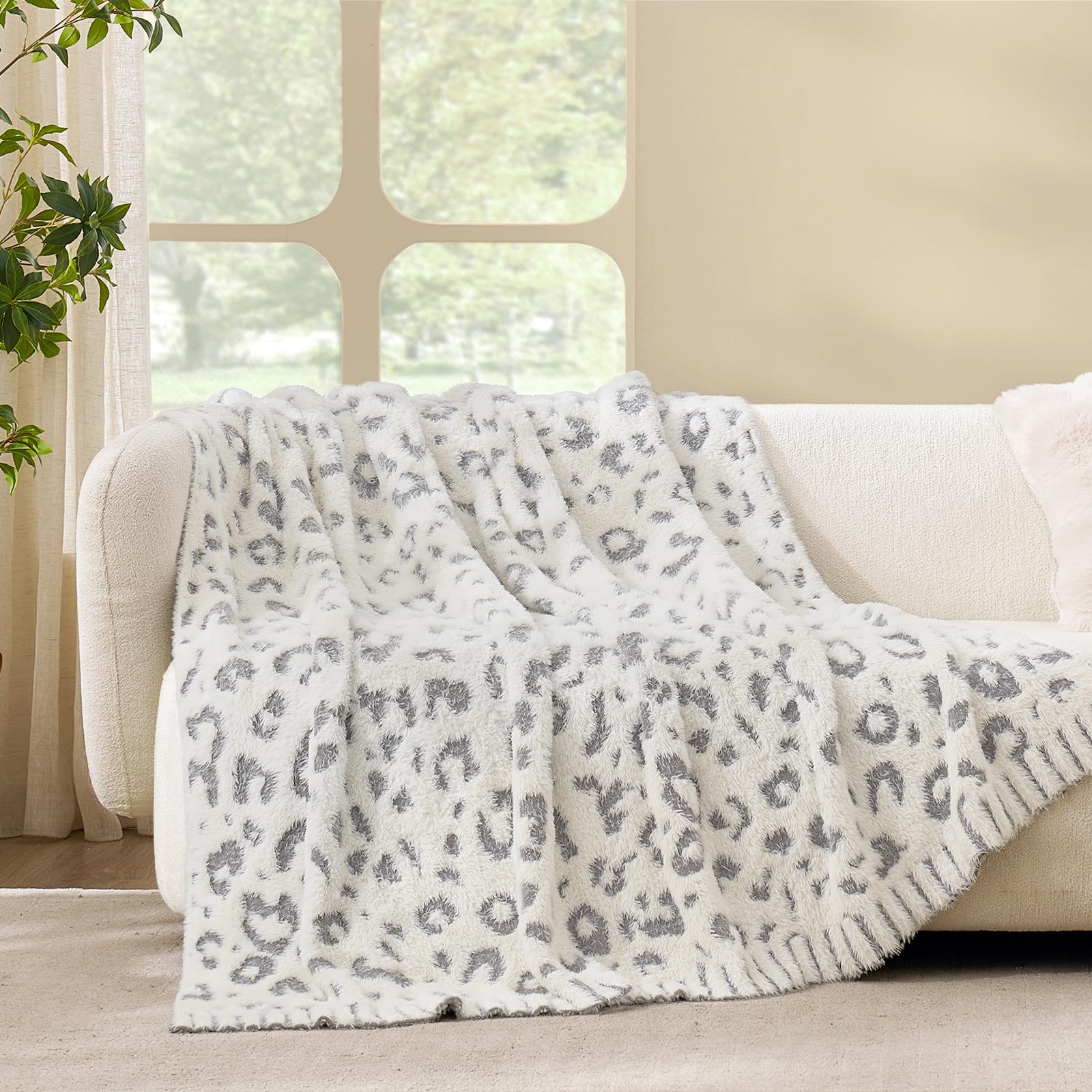 Snuggle Sac Sage Green Checkered Throw Blanket Faux Fur Knitted with Microfiber Yarn, Cozy Soft Warm Spring Blankets for Couch,Sofa,Bedroom,Sage Green Checker,50x60 inches