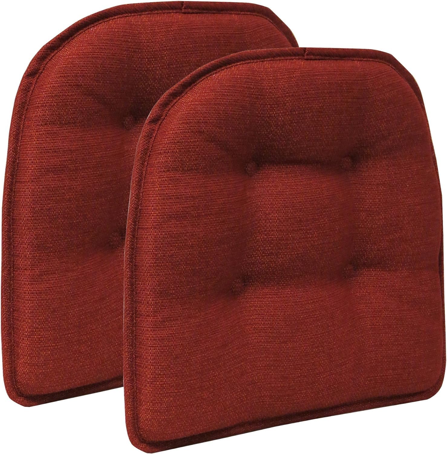 Non-Slip Chair Cushions, Assembled in USA, U-Shaped Skid-Proof Seat Pads for Dining Room, Kitchen, Office, 15"x16"