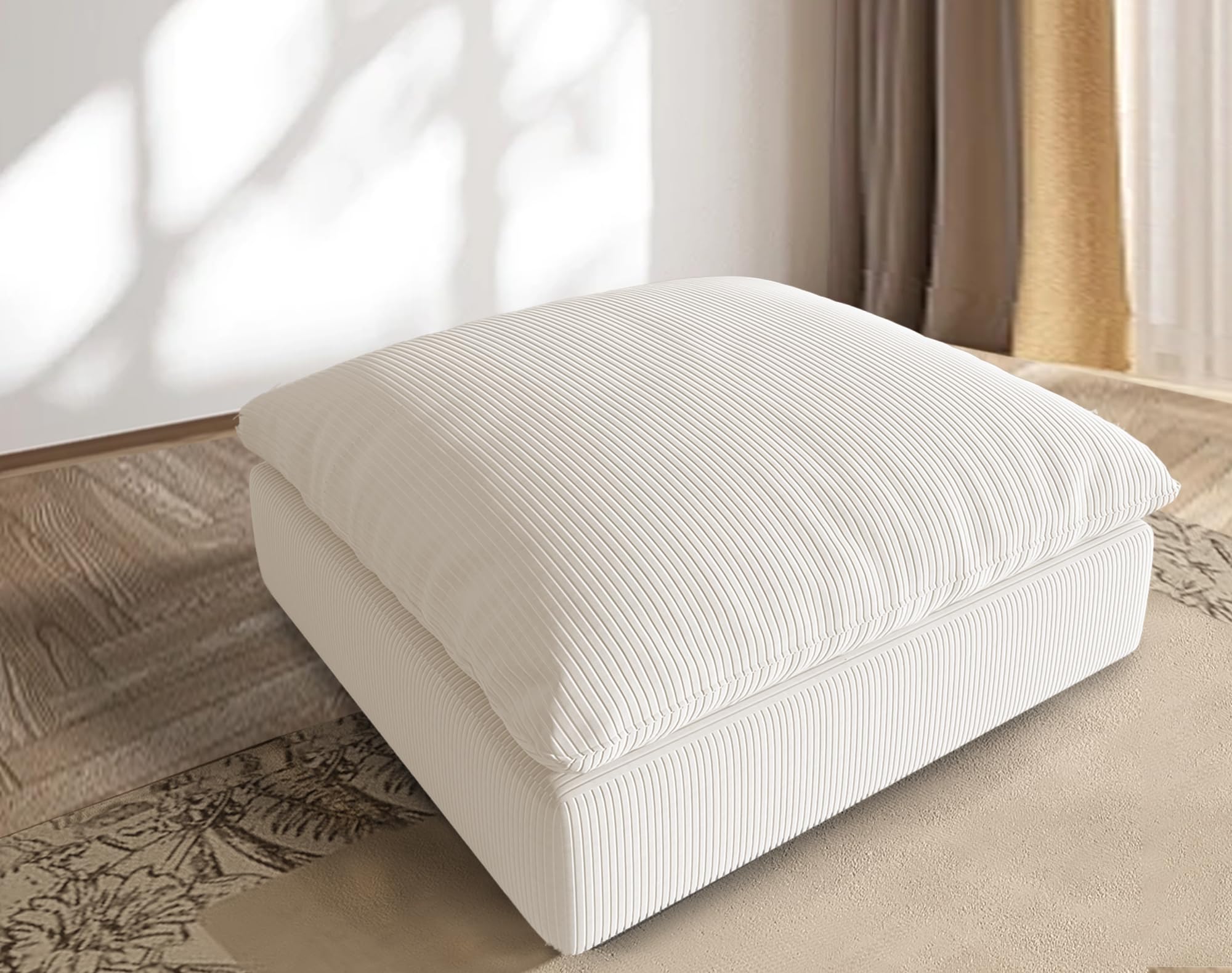 Fajiani Cloud Sofa Slipcover, Middle Module Sofa Cover, Linen Blend Fabric, Cream White, Removable & Washable