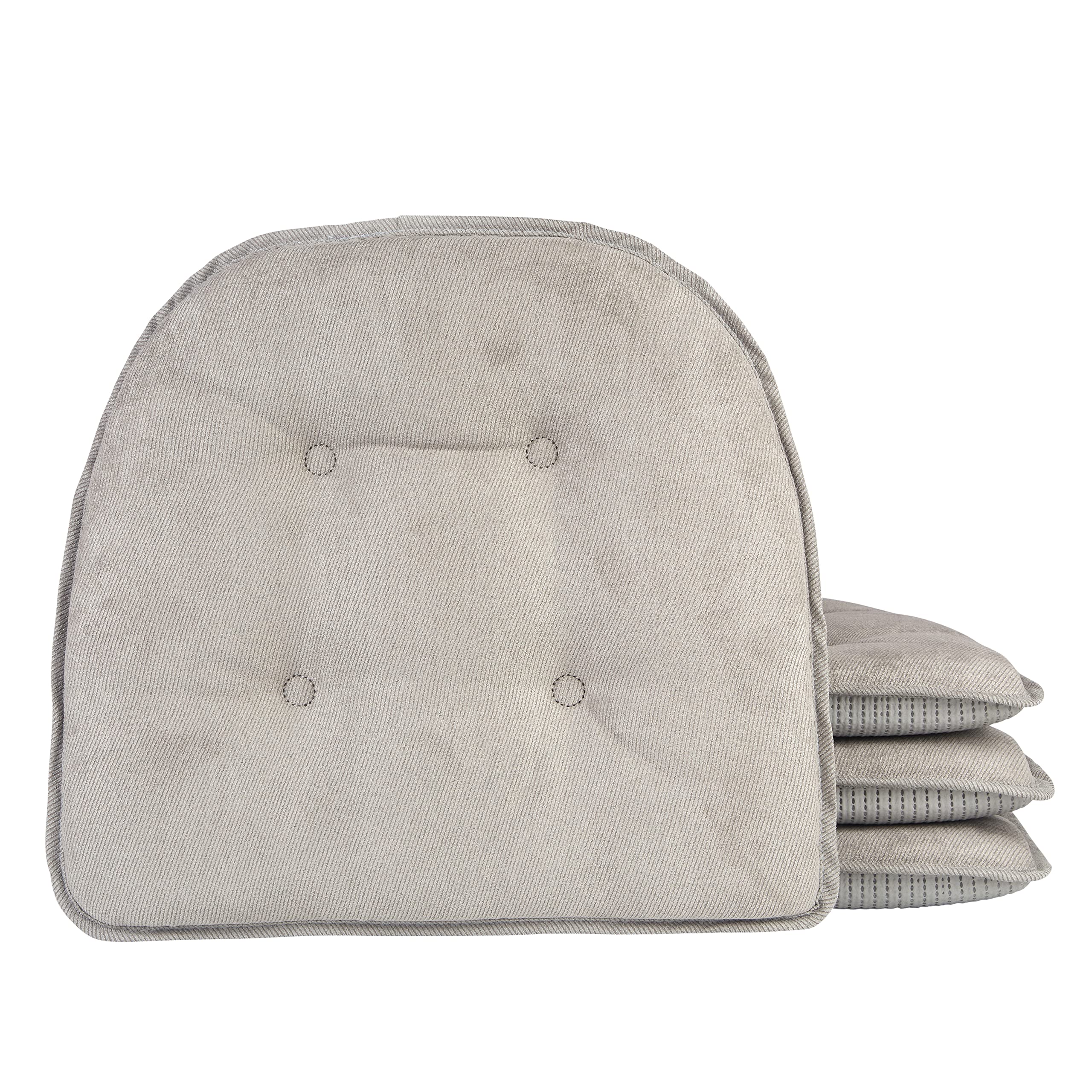 Non-Slip Chair Cushions, Assembled in USA, U-Shaped Skid-Proof Seat Pads for Dining Room, Kitchen, Office, 15"x16"