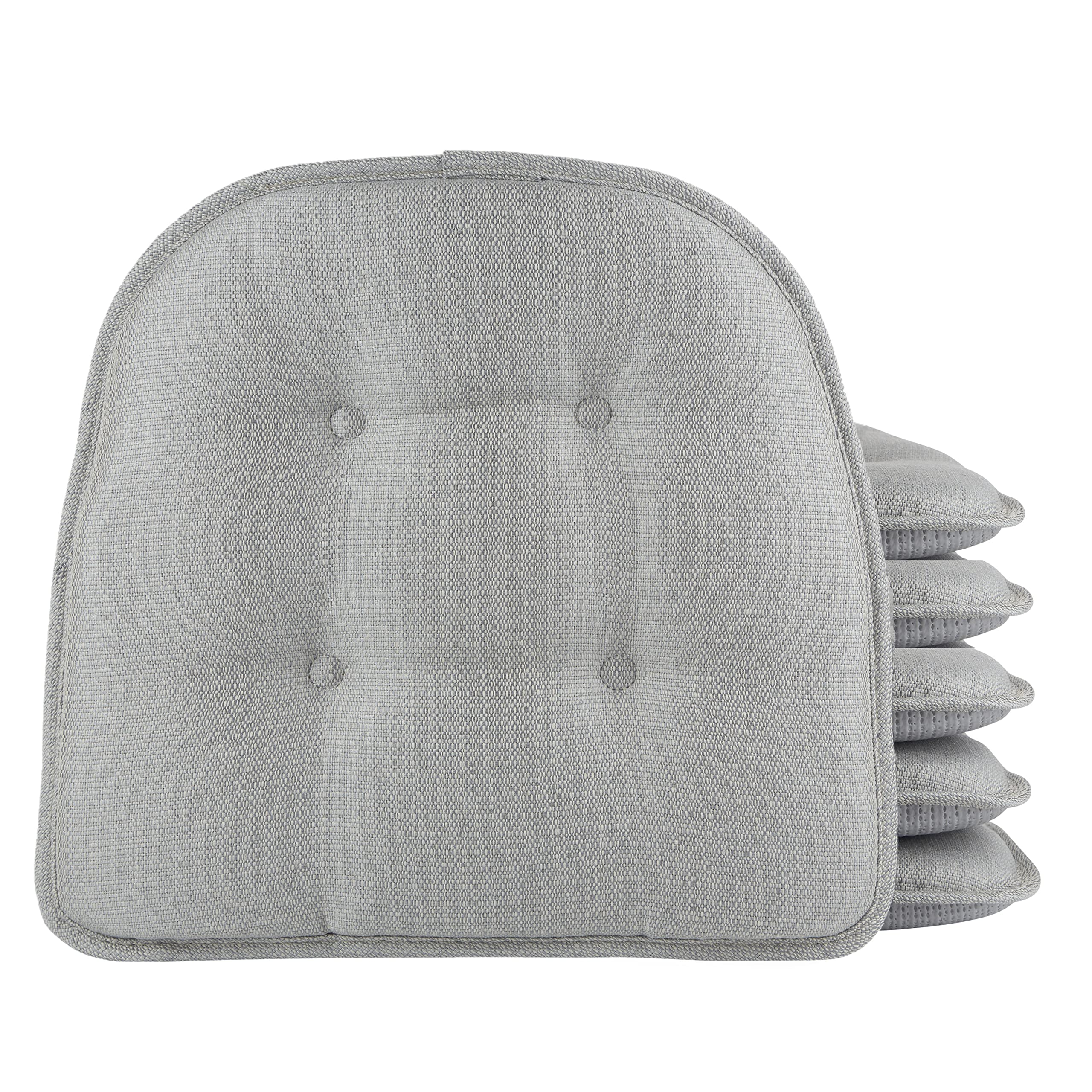 Non-Slip Chair Cushions, Assembled in USA, U-Shaped Skid-Proof Seat Pads for Dining Room, Kitchen, Office, 15"x16"