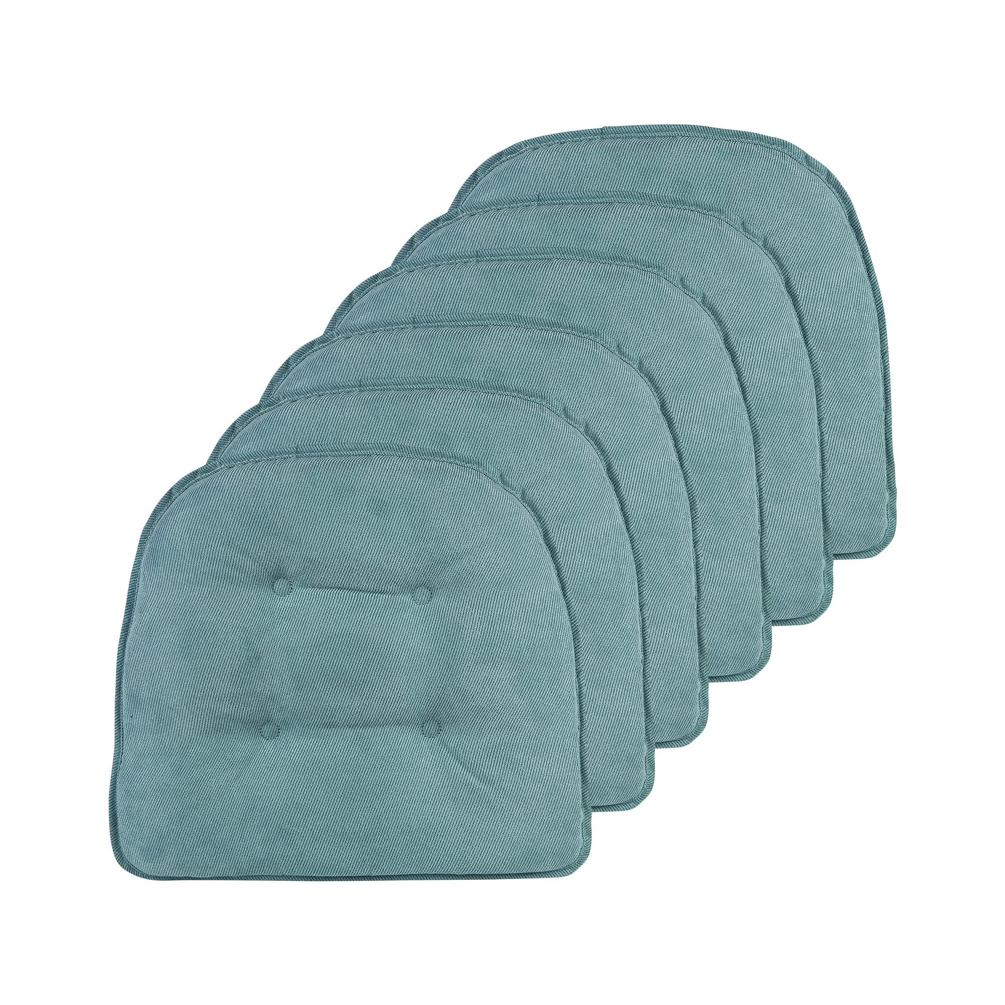 Non-Slip Chair Cushions, Assembled in USA, U-Shaped Skid-Proof Seat Pads for Dining Room, Kitchen, Office, 15"x16"