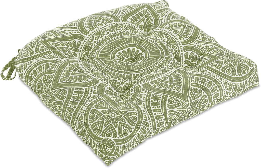 Handmade Cotton Chair Seat Pads Cushions Comfortable Pad with Ties 16''x16'' - for Dinning Chairs, Office Chair, and Bench (Sage)