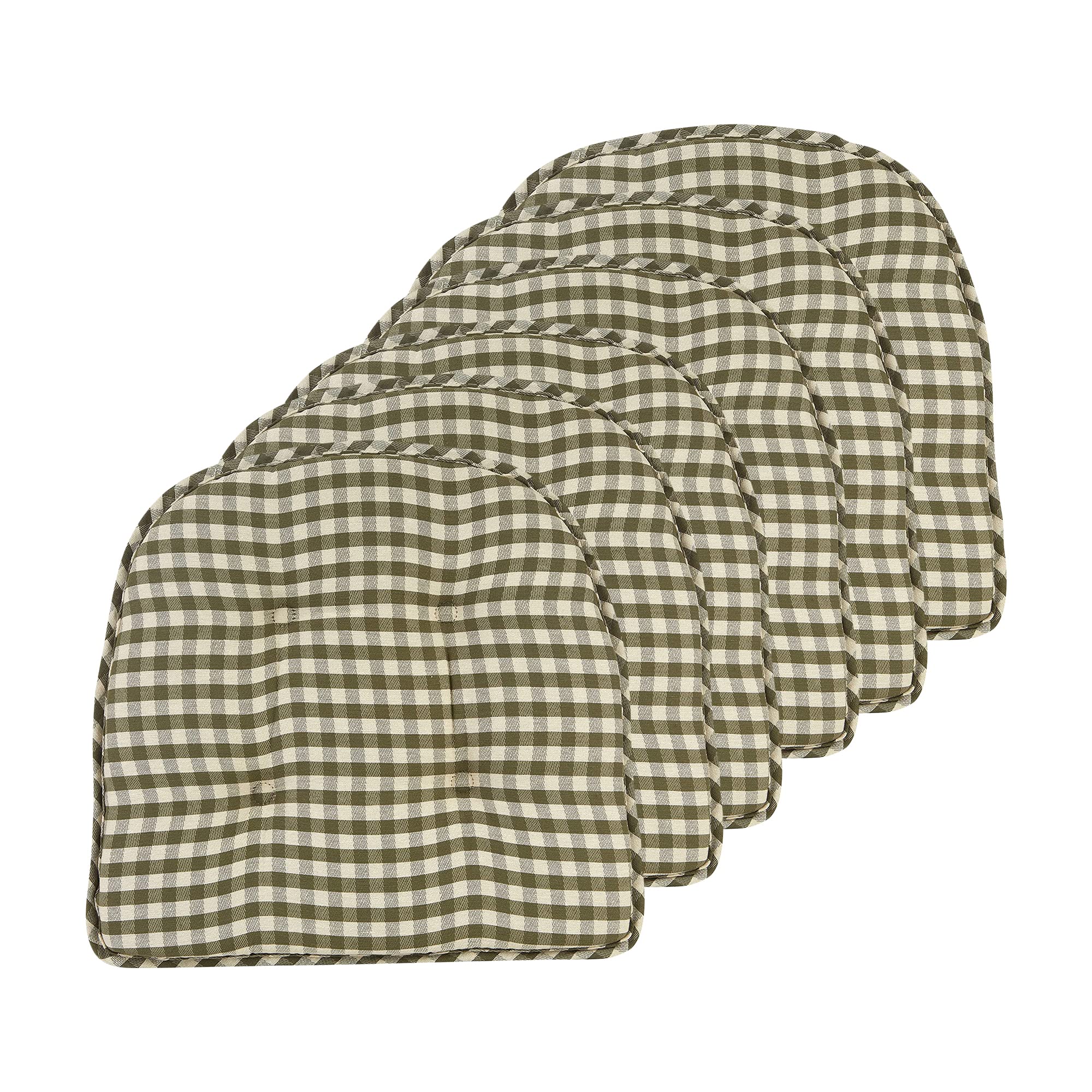 Non-Slip Chair Cushions, Assembled in USA, U-Shaped Skid-Proof Seat Pads for Dining Room, Kitchen, Office, 15"x16"