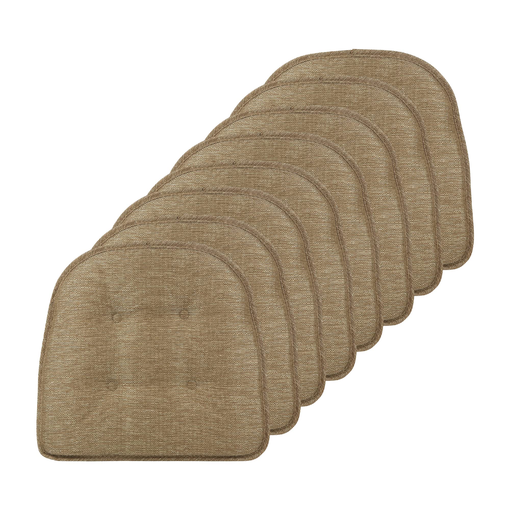Non-Slip Chair Cushions, Assembled in USA, U-Shaped Skid-Proof Seat Pads for Dining Room, Kitchen, Office, 15"x16"