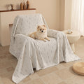 MYSKY HOME Couch Cover for Dogs, Washable Couch Covers, Non Slip Sofa Cover, Couch Cover 2 Cushion Sofa Dogs Furniture Protector with Tassels, Chenille Sofa Slipcover for Pets, 71"x118", Dark Grey