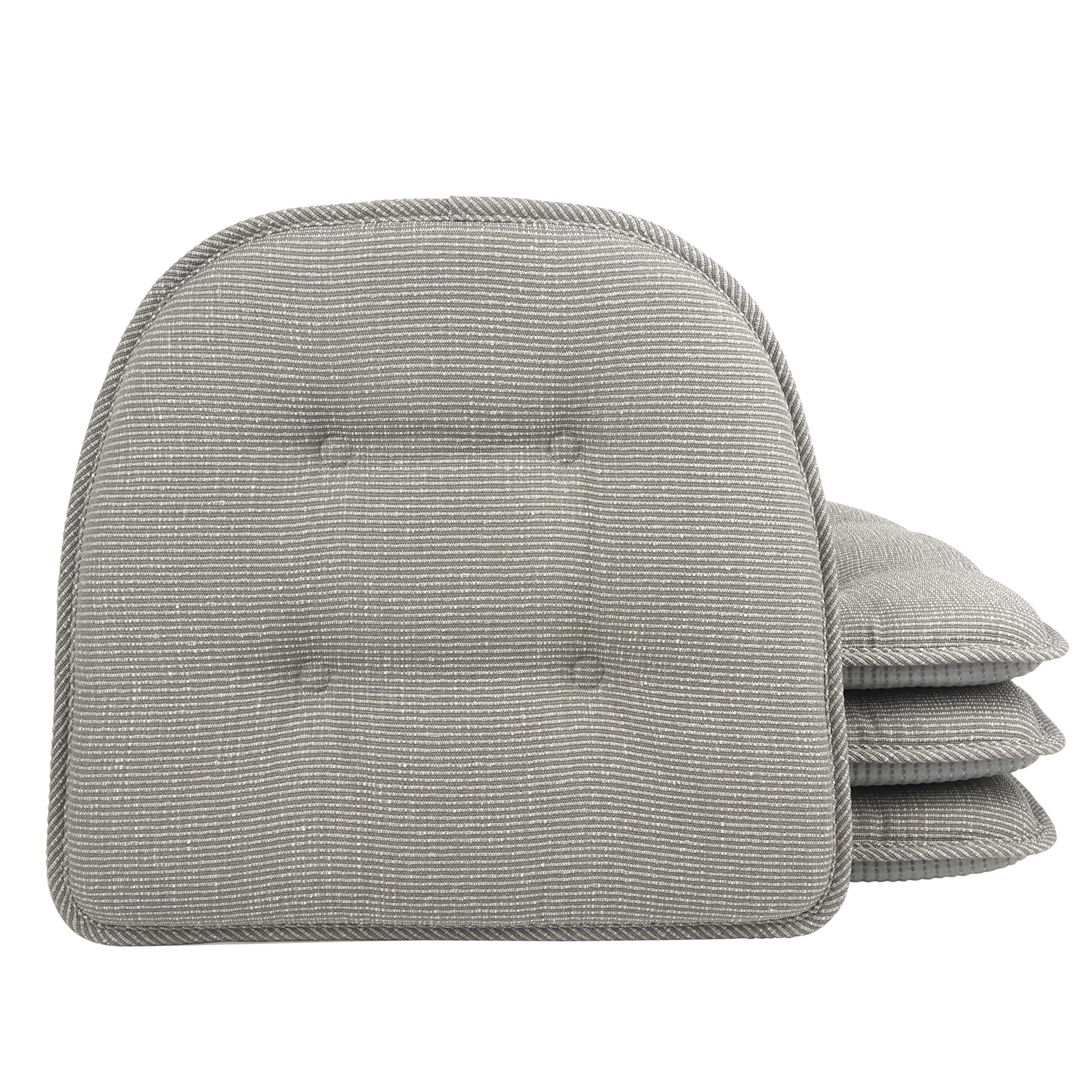 Non-Slip Chair Cushions, Assembled in USA, U-Shaped Skid-Proof Seat Pads for Dining Room, Kitchen, Office, 15"x16"