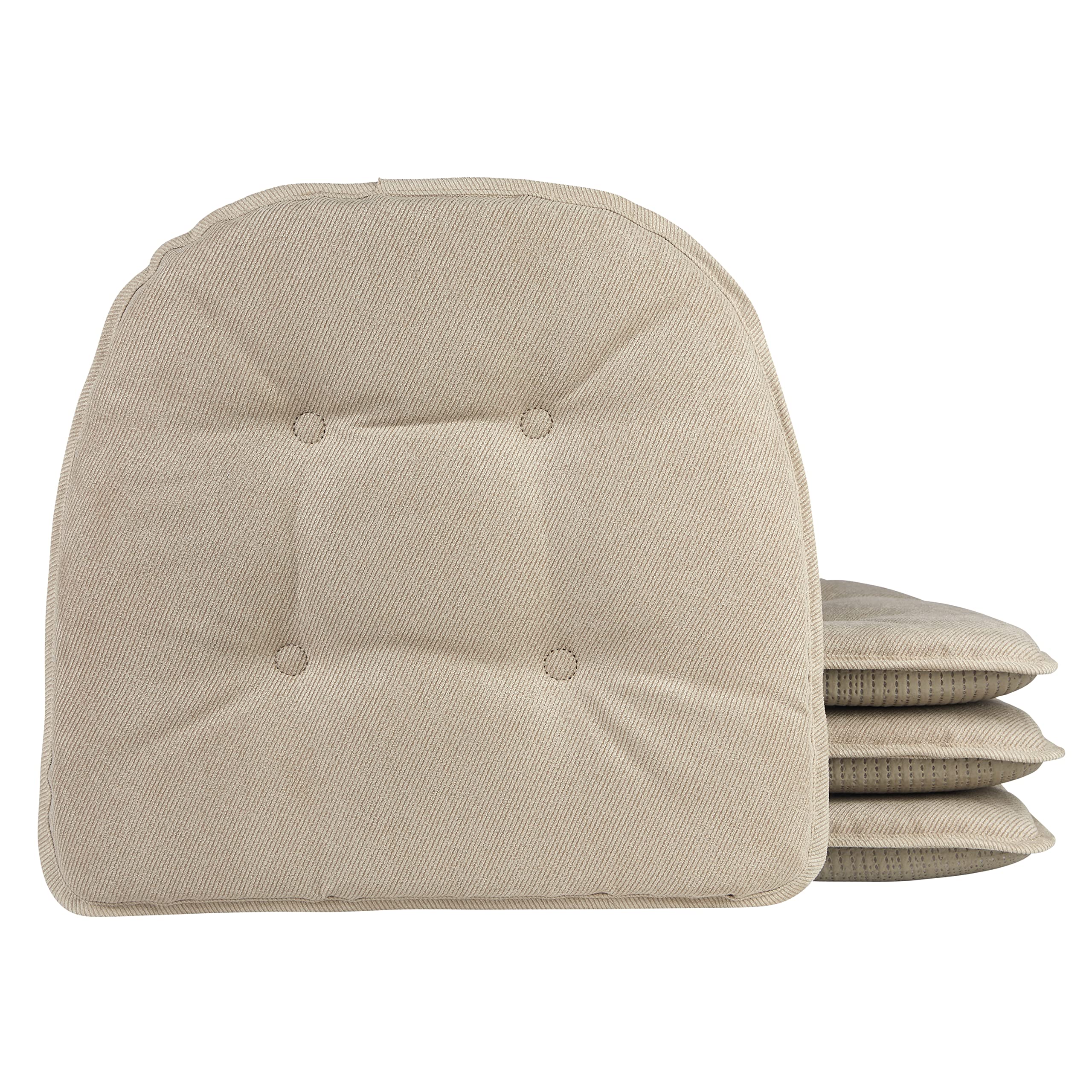 Non-Slip Chair Cushions, Assembled in USA, U-Shaped Skid-Proof Seat Pads for Dining Room, Kitchen, Office, 15"x16"