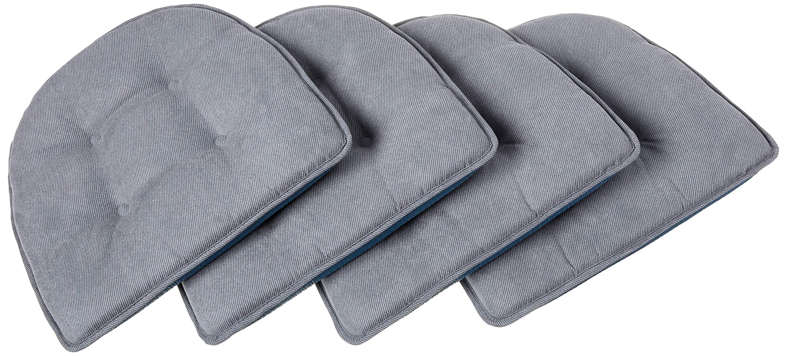 Non-Slip Chair Cushions, Assembled in USA, U-Shaped Skid-Proof Seat Pads for Dining Room, Kitchen, Office, 15"x16"