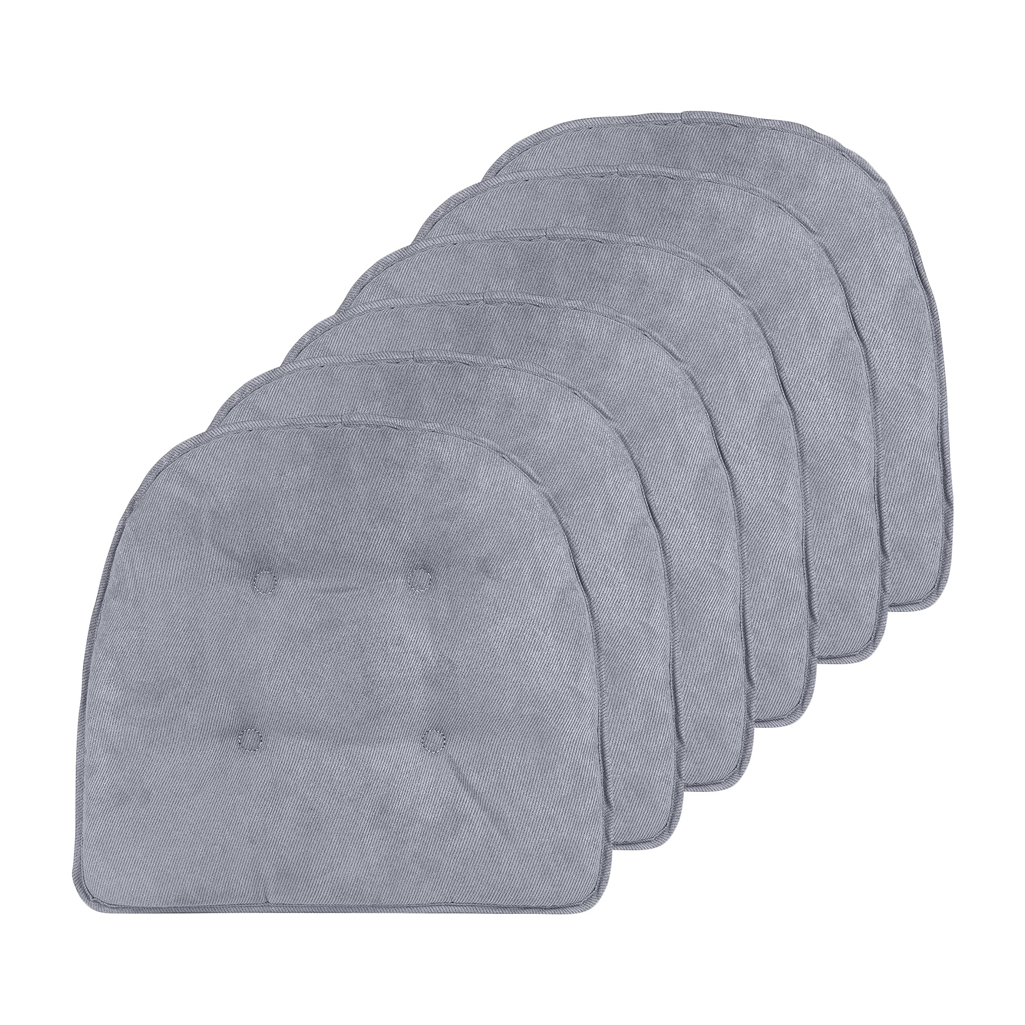 Non-Slip Chair Cushions, Assembled in USA, U-Shaped Skid-Proof Seat Pads for Dining Room, Kitchen, Office, 15"x16"