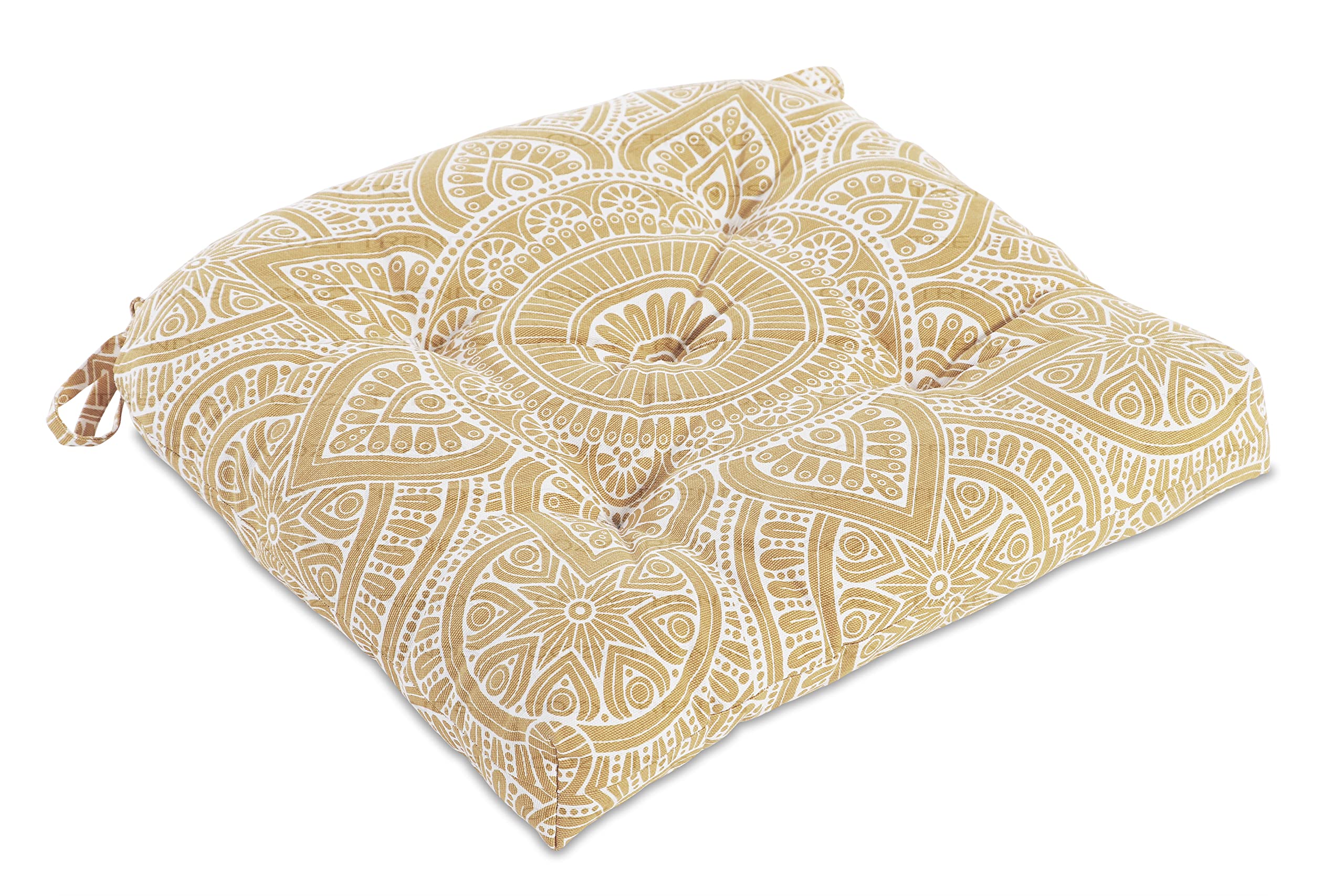 Handmade Cotton Chair Seat Pads Cushions Comfortable Pad with Ties 16''x16'' - for Dinning Chairs, Office Chair, and Bench (Sage)
