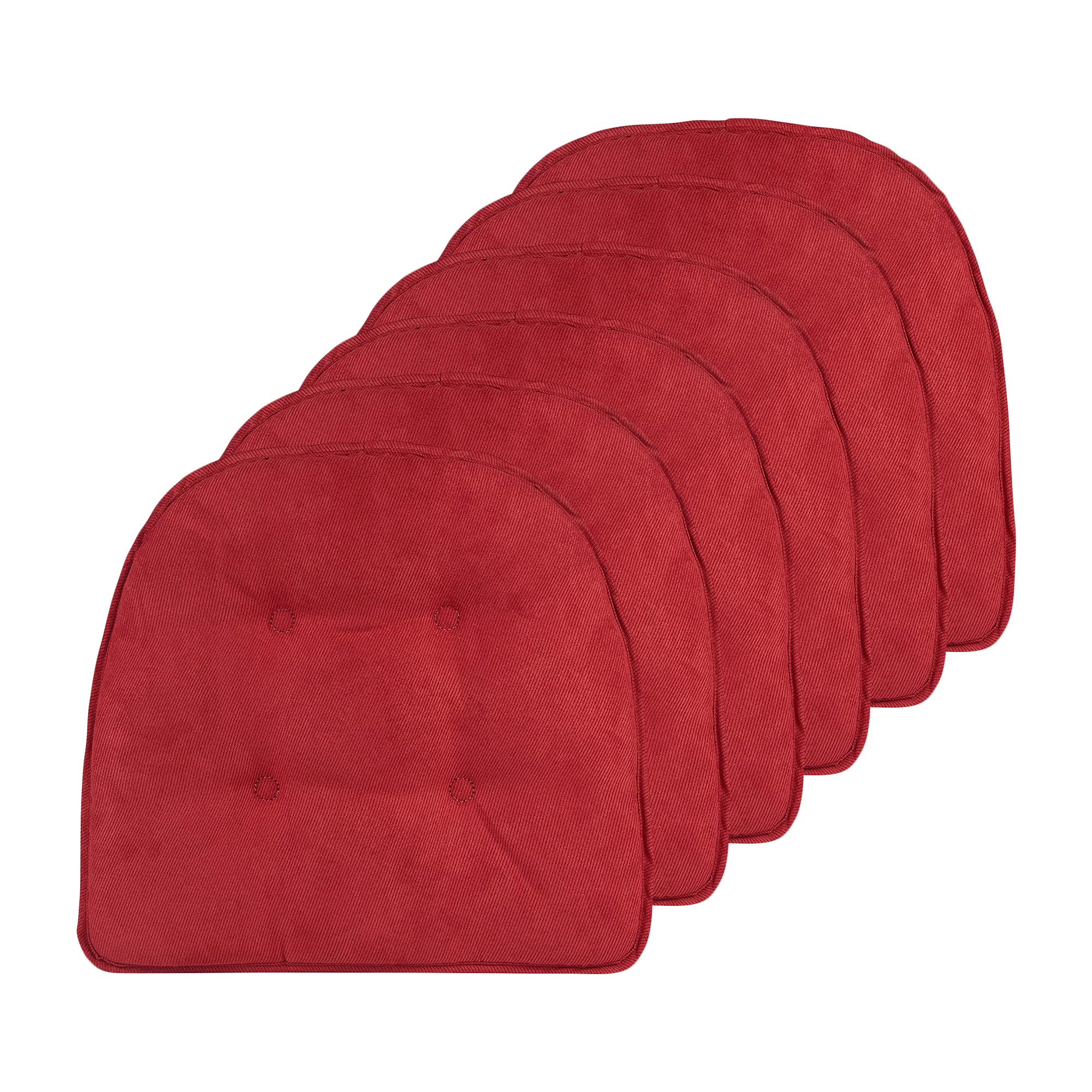 Non-Slip Chair Cushions, Assembled in USA, U-Shaped Skid-Proof Seat Pads for Dining Room, Kitchen, Office, 15"x16"