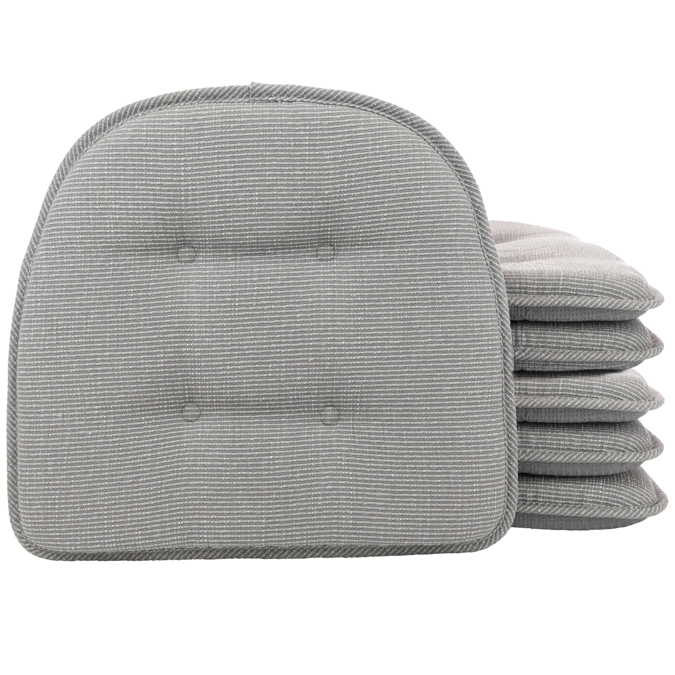 Non-Slip Chair Cushions, Assembled in USA, U-Shaped Skid-Proof Seat Pads for Dining Room, Kitchen, Office, 15"x16"