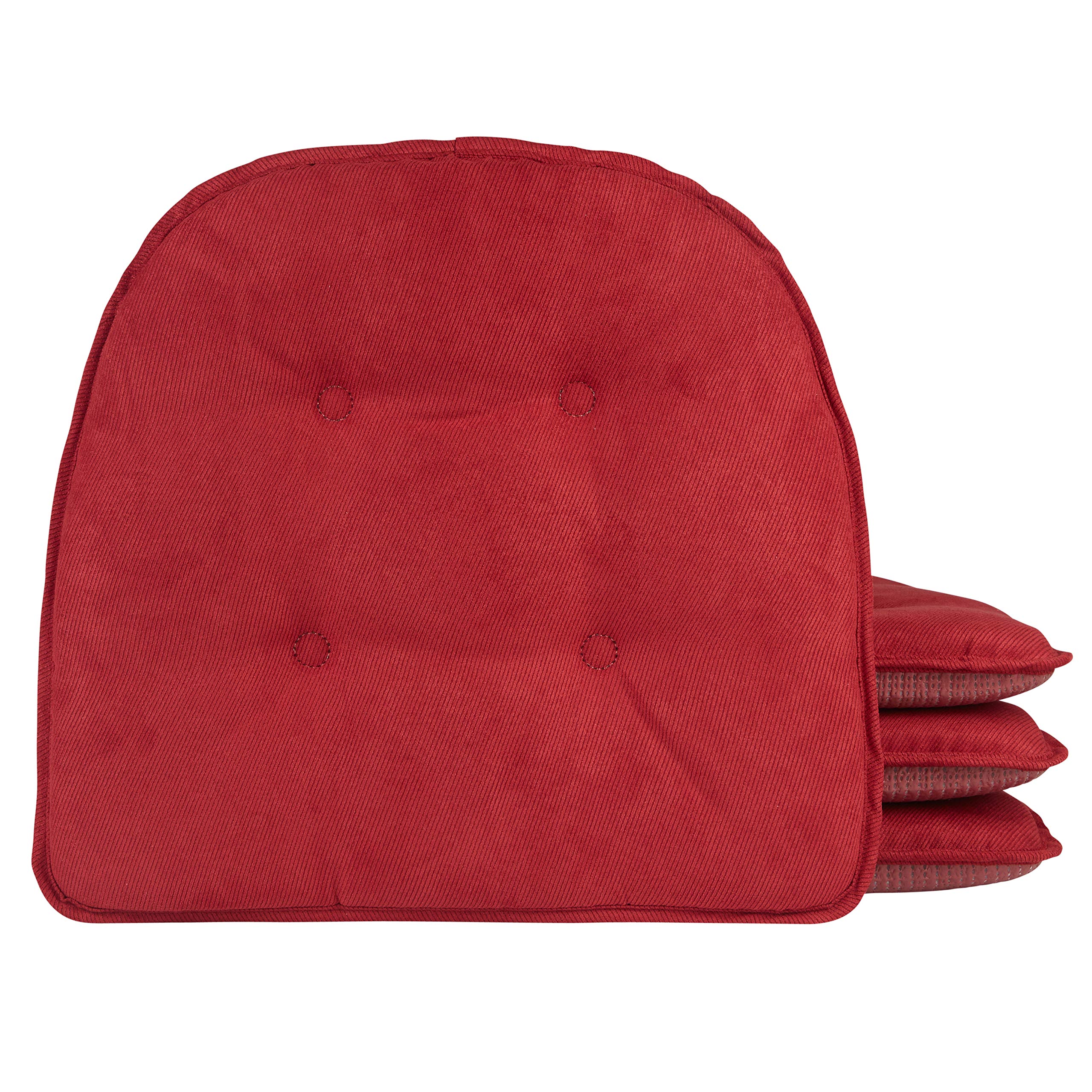 Non-Slip Chair Cushions, Assembled in USA, U-Shaped Skid-Proof Seat Pads for Dining Room, Kitchen, Office, 15"x16"