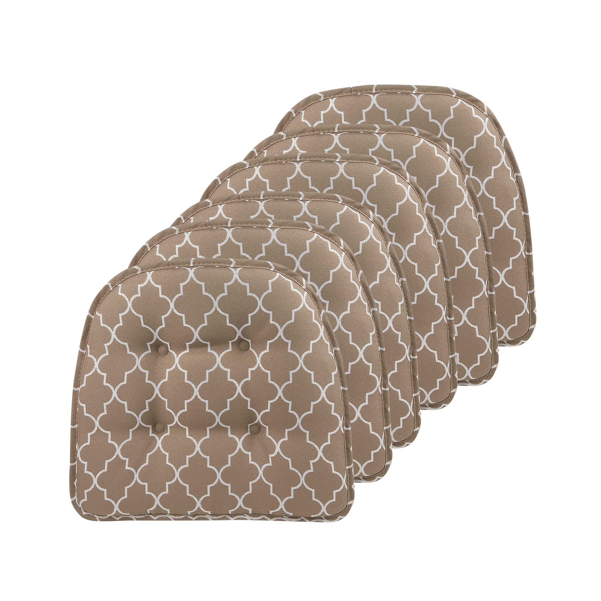 Non-Slip Chair Cushions, Assembled in USA, U-Shaped Skid-Proof Seat Pads for Dining Room, Kitchen, Office, 15"x16"
