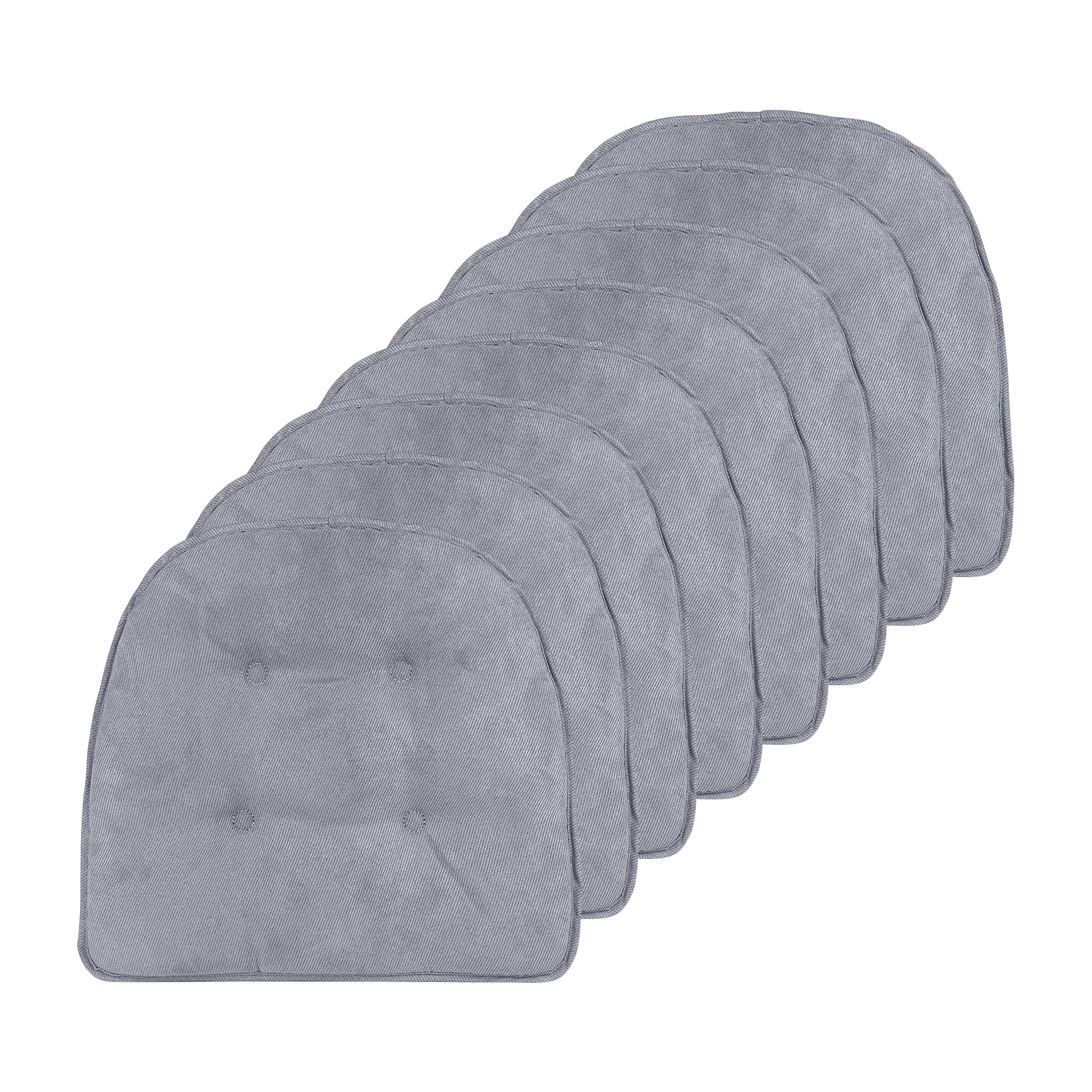 Non-Slip Chair Cushions, Assembled in USA, U-Shaped Skid-Proof Seat Pads for Dining Room, Kitchen, Office, 15"x16"