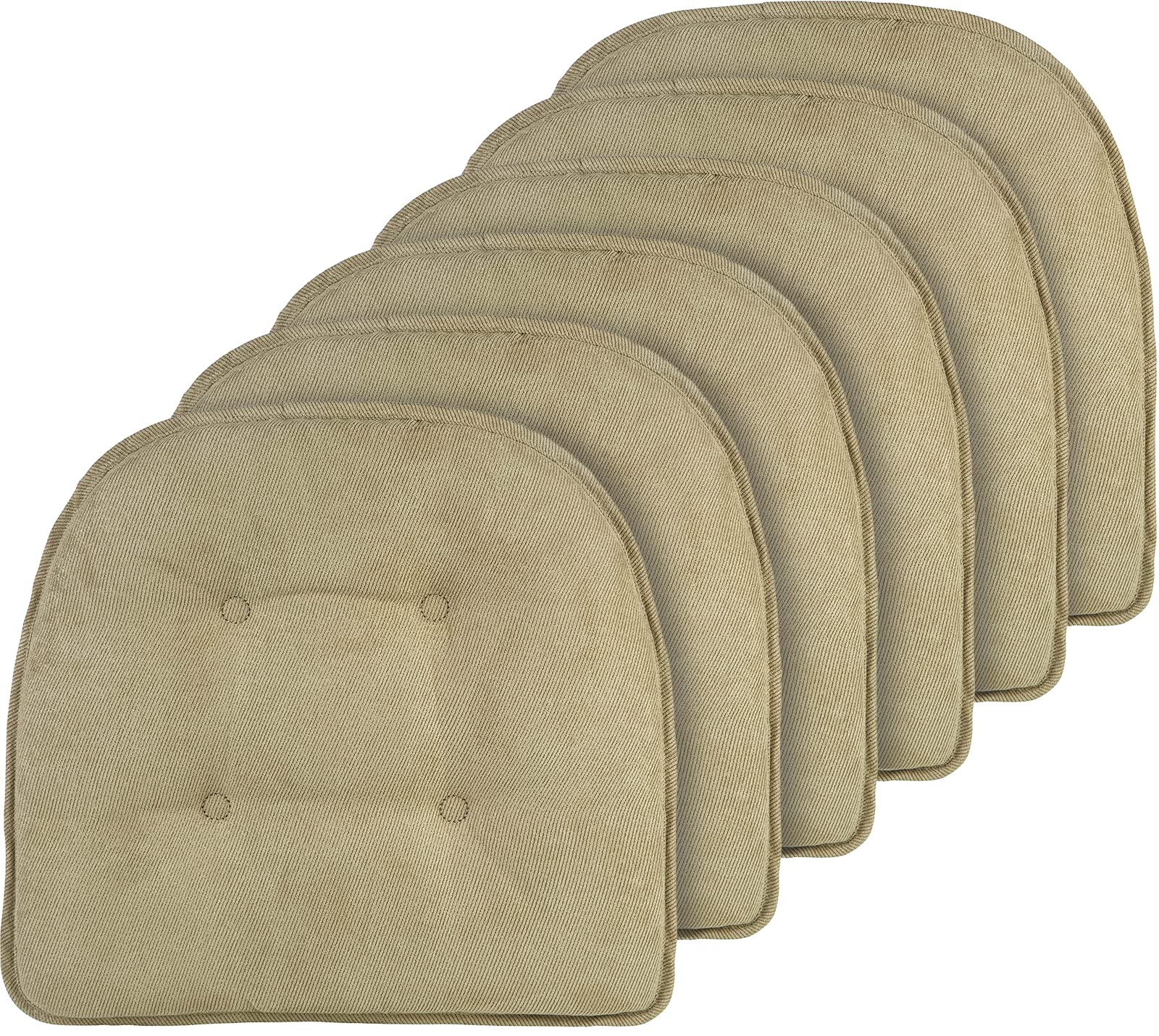 Non-Slip Chair Cushions, Assembled in USA, U-Shaped Skid-Proof Seat Pads for Dining Room, Kitchen, Office, 15"x16"